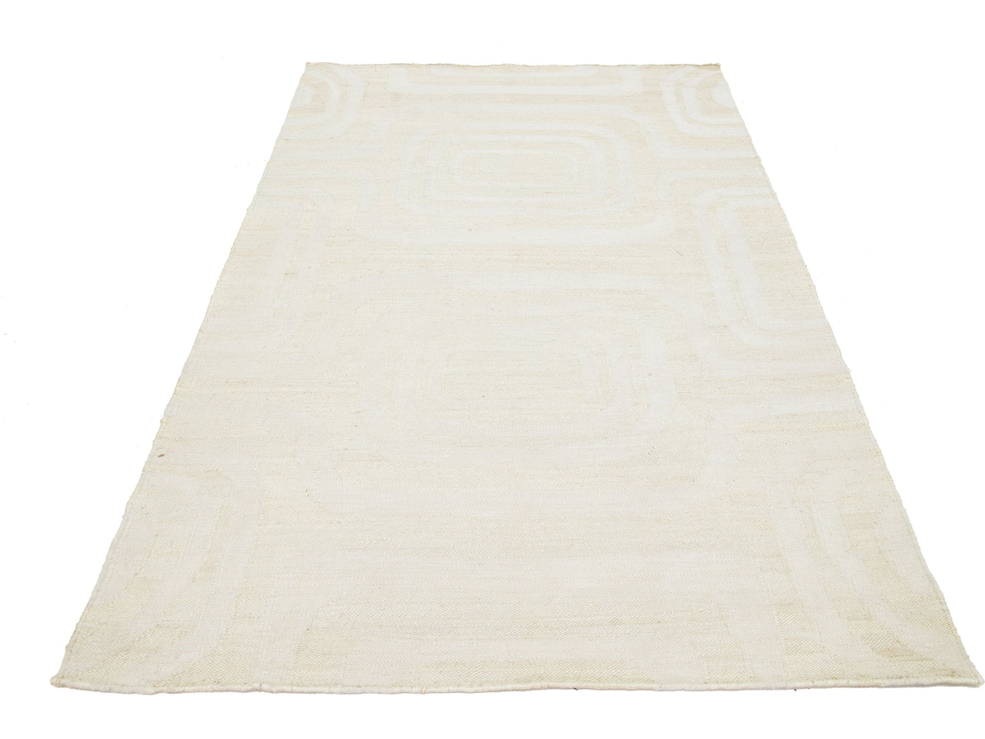 Modern Dhurrie Natural Jute Rug 5 X 8