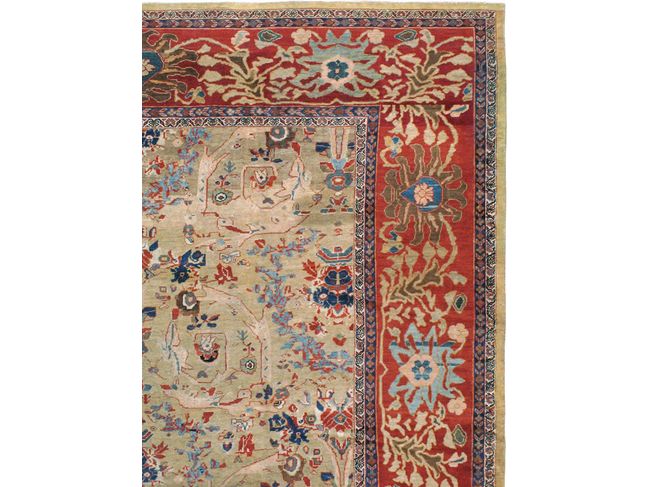 Antique Persian Sultanabad Wool Rug 13 X 19