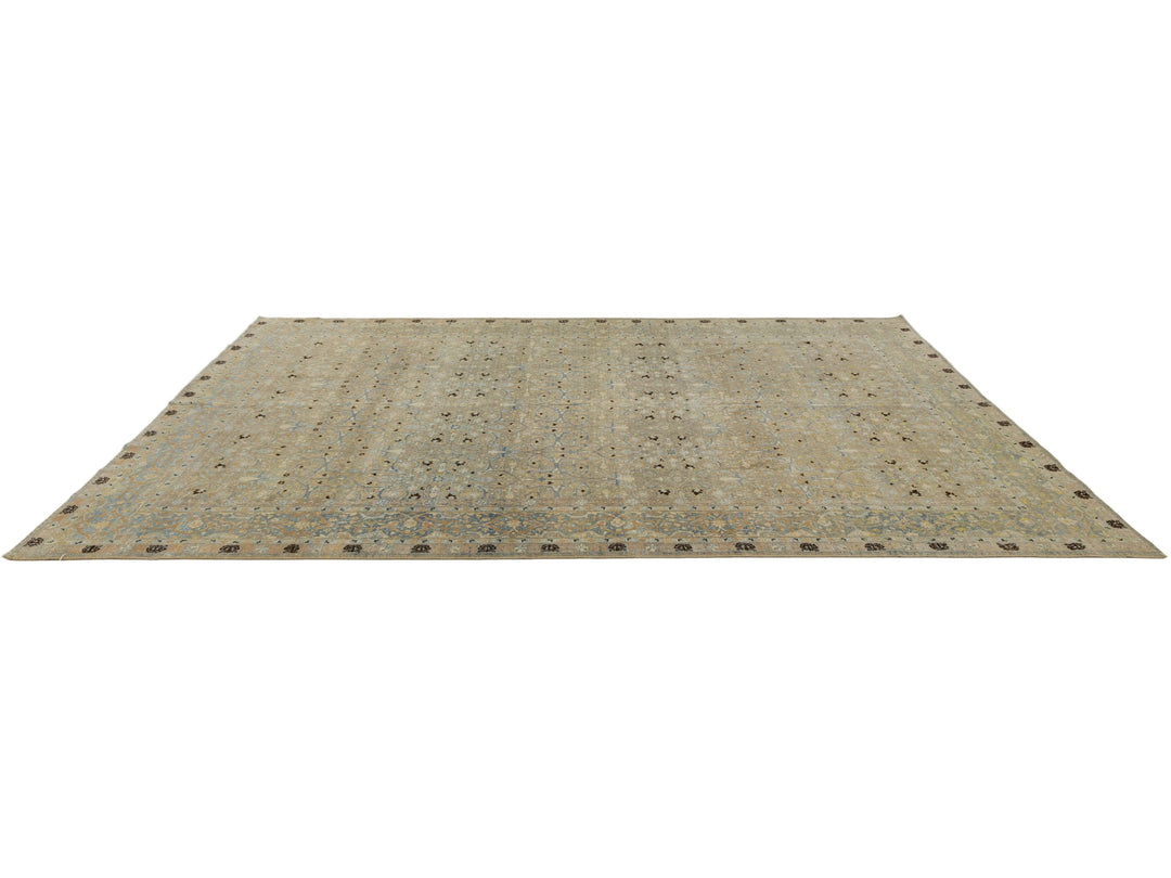 Antique Tabriz Wool Rug 9 X 13