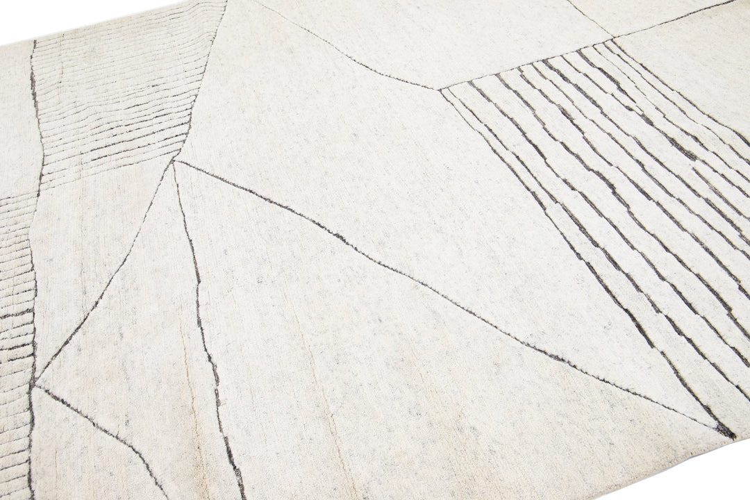 Modern Moroccan Wool Rug 8 X 10