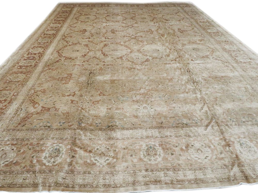 Antique Tabriz Wool Rug 11 X 16