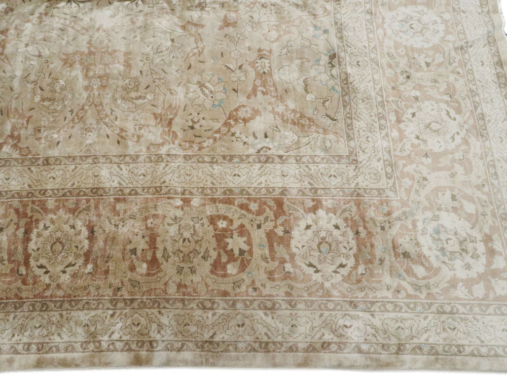 Antique Tabriz Wool Rug 11 X 16