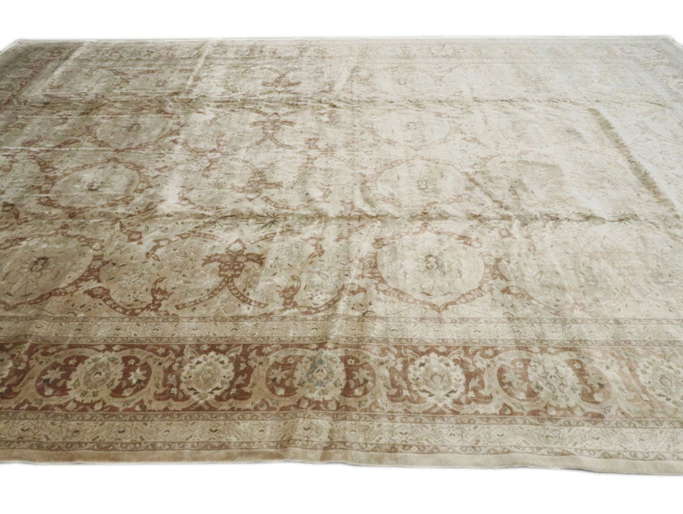 Antique Tabriz Wool Rug 11 X 16