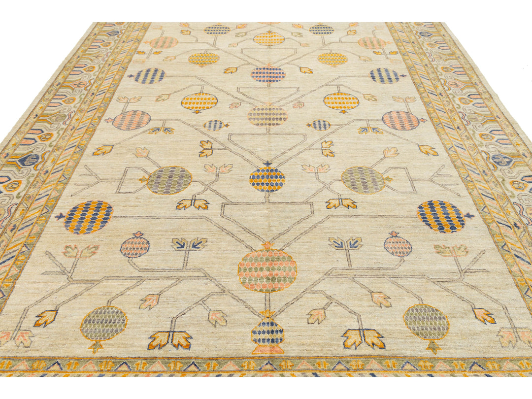Modern Khotan Wool Rug 9 X 12