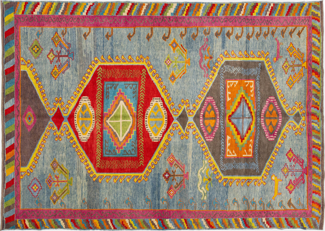 Modern Turkish Kars Wool Rug 10 X 14
