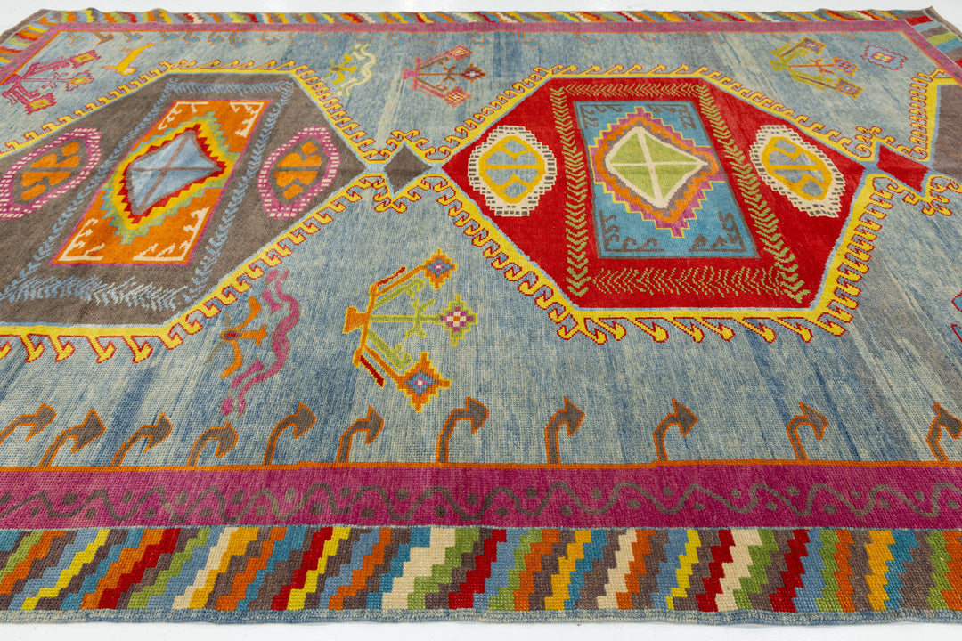 Modern Turkish Kars Wool Rug 10 X 14