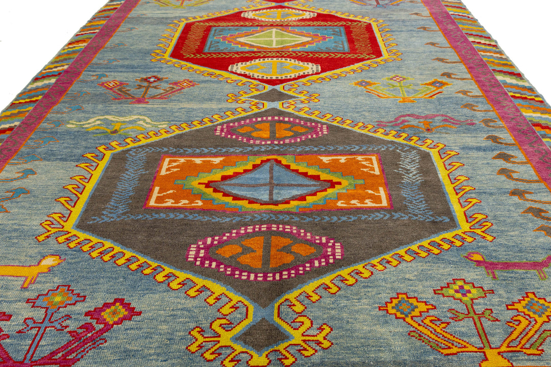 Modern Turkish Kars Wool Rug 10 X 14