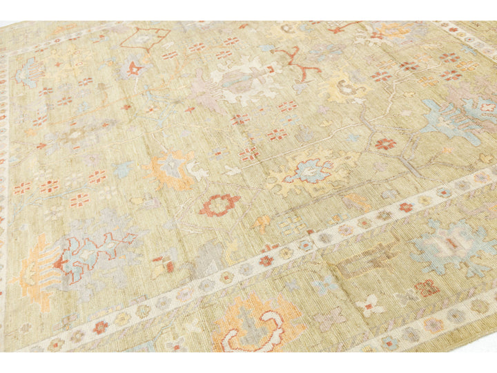 Modern Oushak Wool Rug 10 X 10