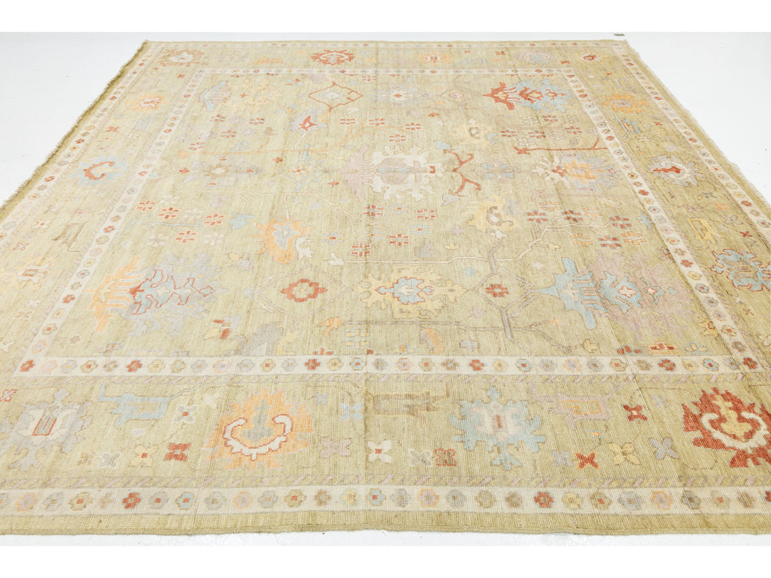 Modern Oushak Wool Rug 10 X 10