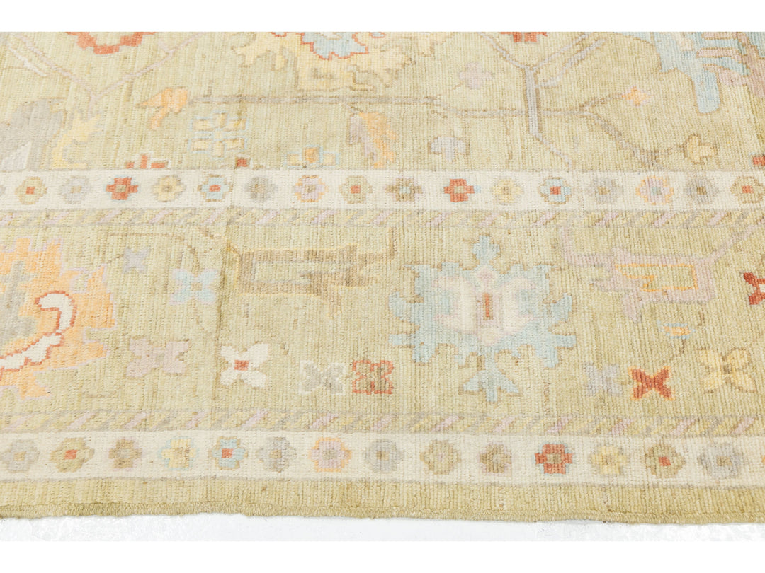Modern Oushak Wool Rug 10 X 10