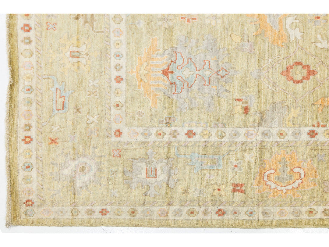 Modern Oushak Wool Rug 10 X 10