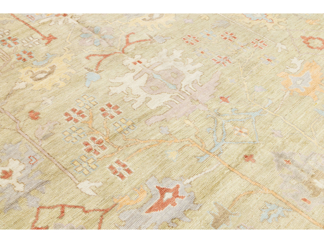 Modern Oushak Wool Rug 10 X 10