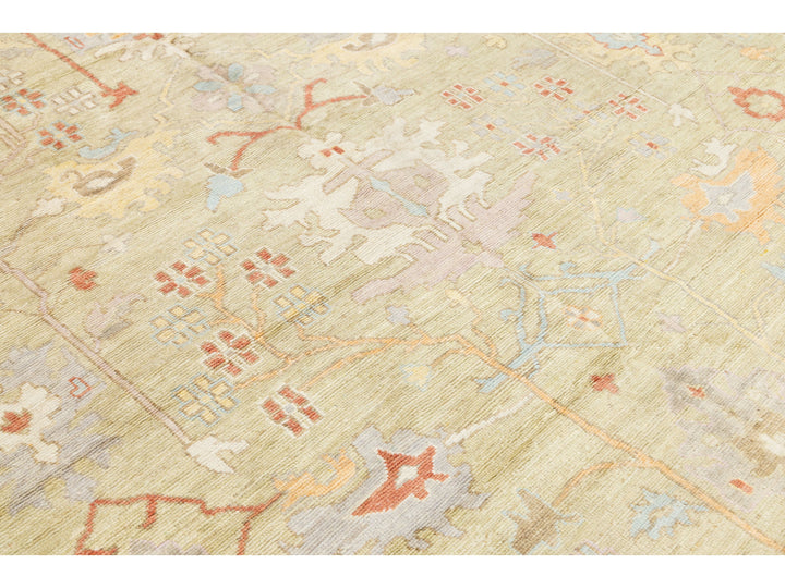 Modern Oushak Wool Rug 10 X 10