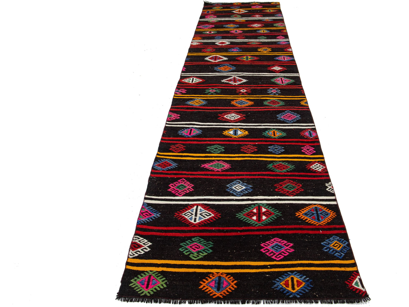 Vintage Kilim Flatweave Wool Runner 3 X 13