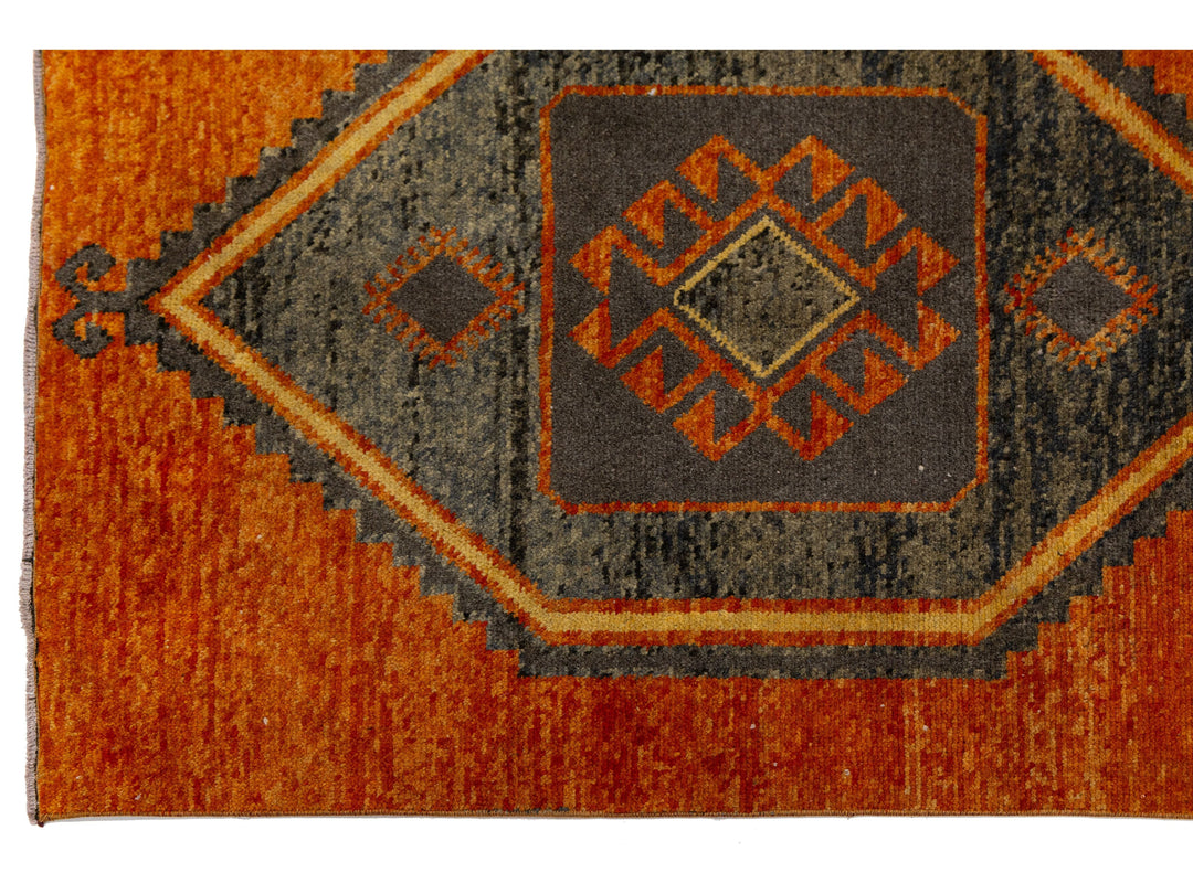 Vintage Turkish Wool Runner Rug 2 X 15