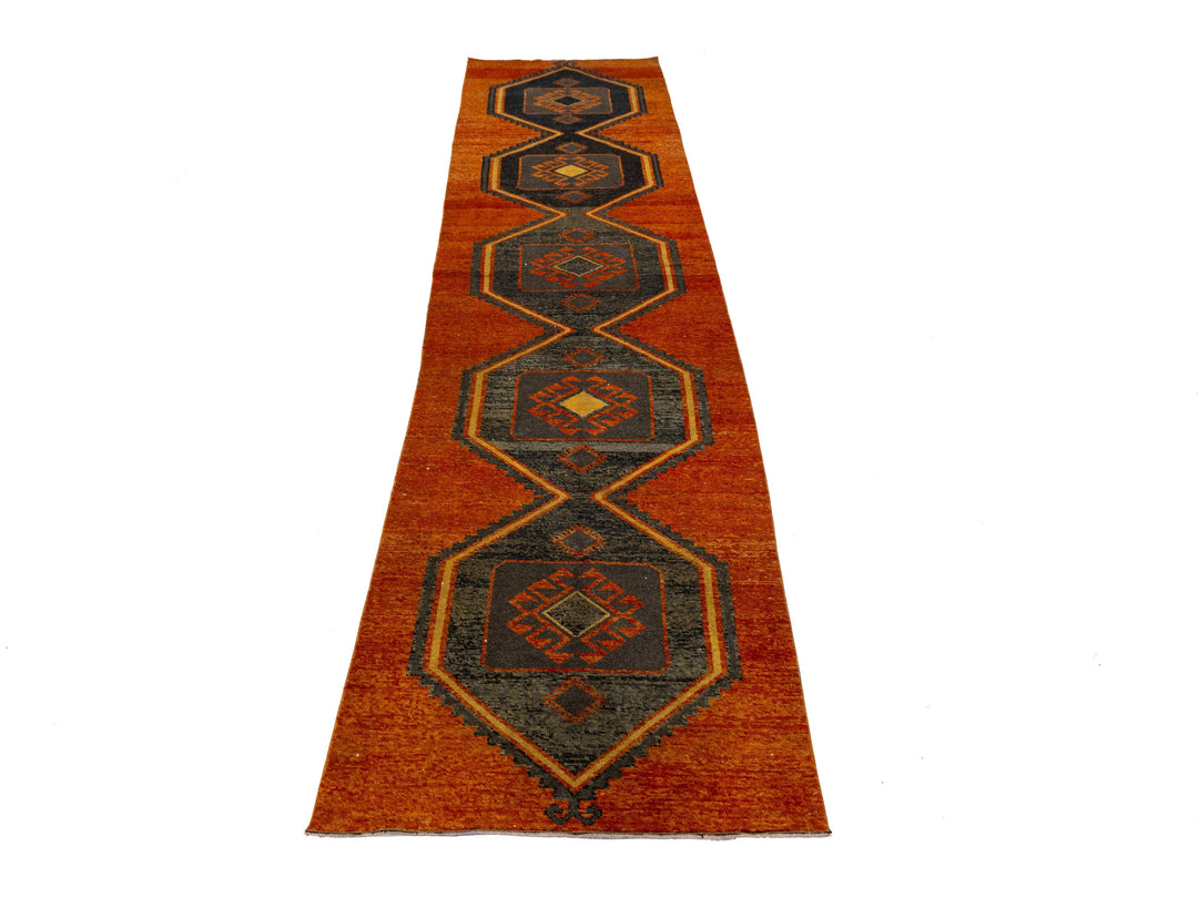Vintage Turkish Wool Runner Rug 2 X 15