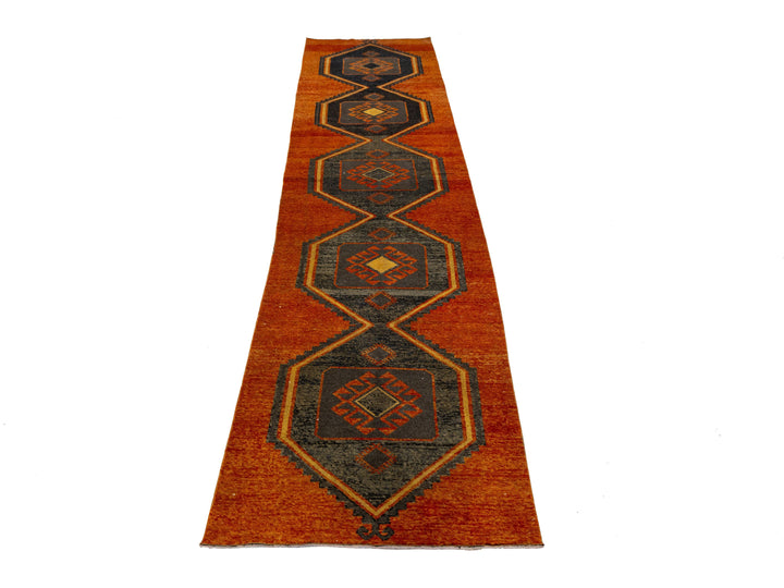 Vintage Turkish Wool Runner Rug 2 X 15