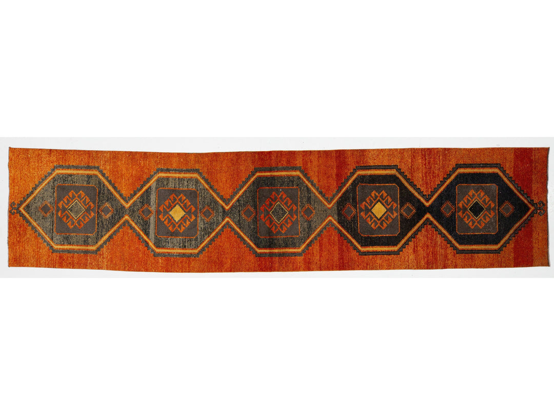 Vintage Turkish Wool Runner Rug 2 X 15