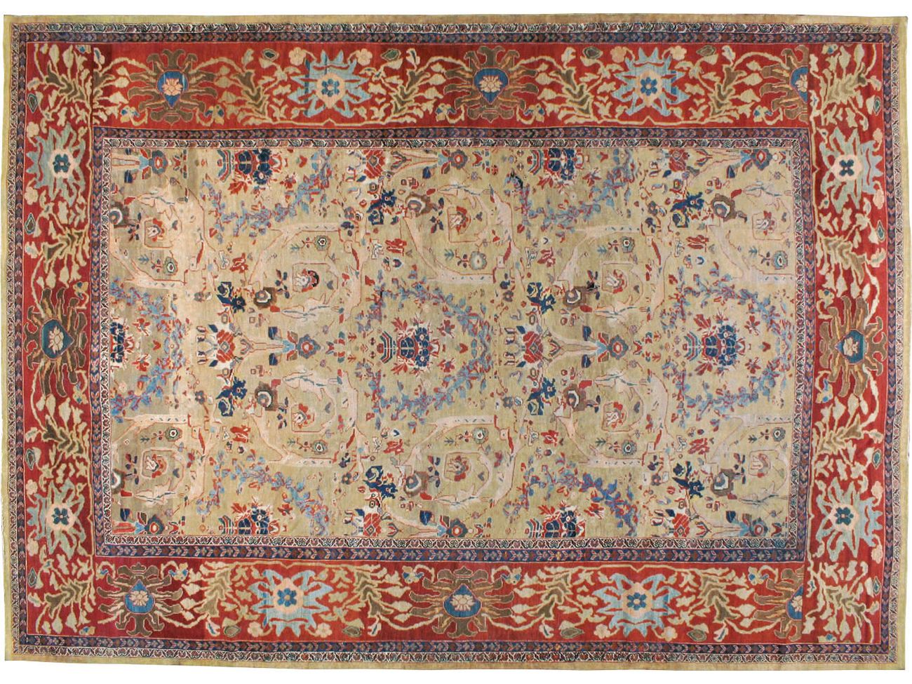 Antique Persian Sultanabad Wool Rug 13 X 19