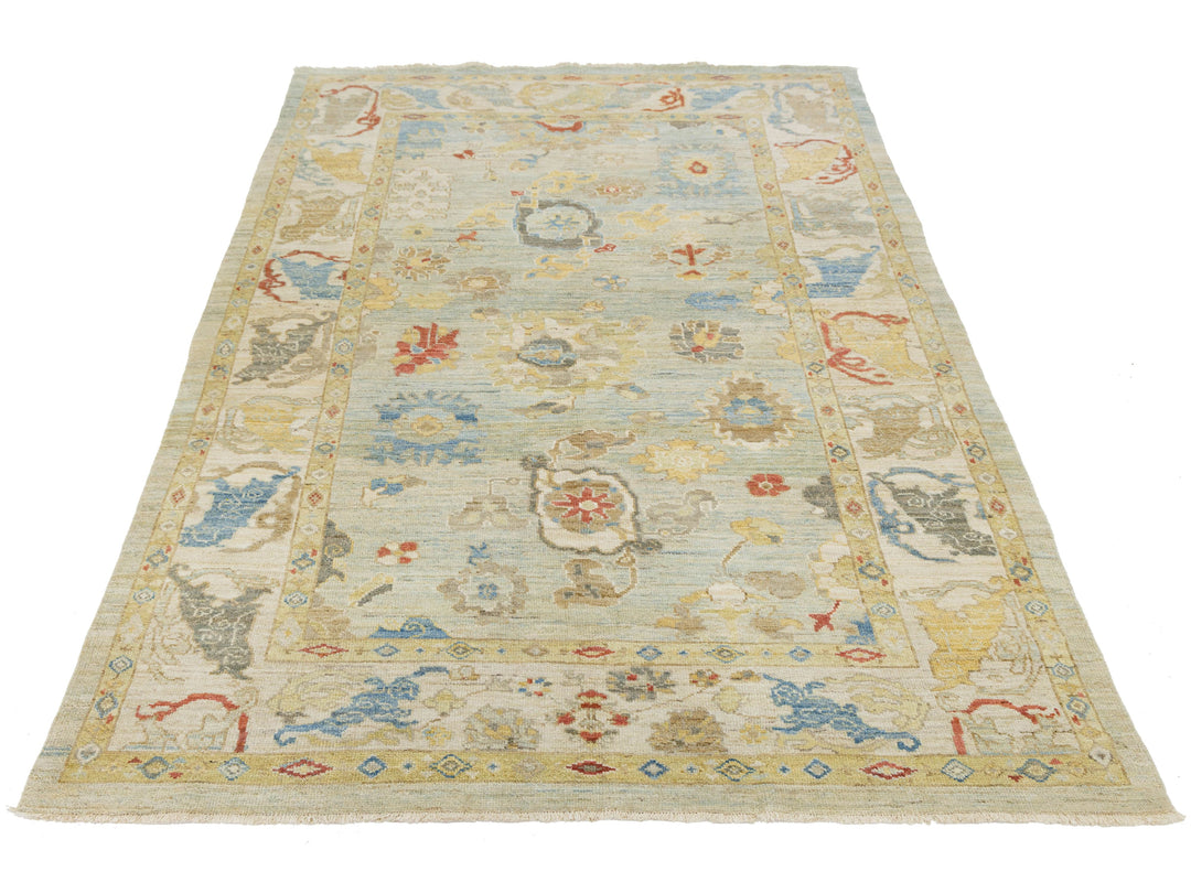 Modern Sultanabad Wool Rug 6 X 10