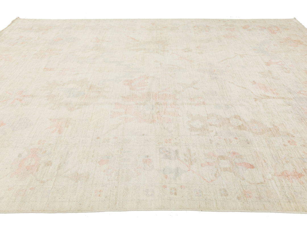 Modern Oushak Wool Rug 10 X 13