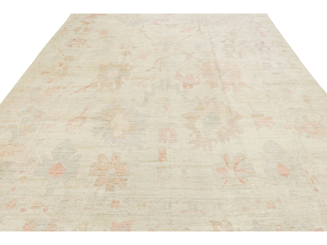 Modern Oushak Wool Rug 10 X 13