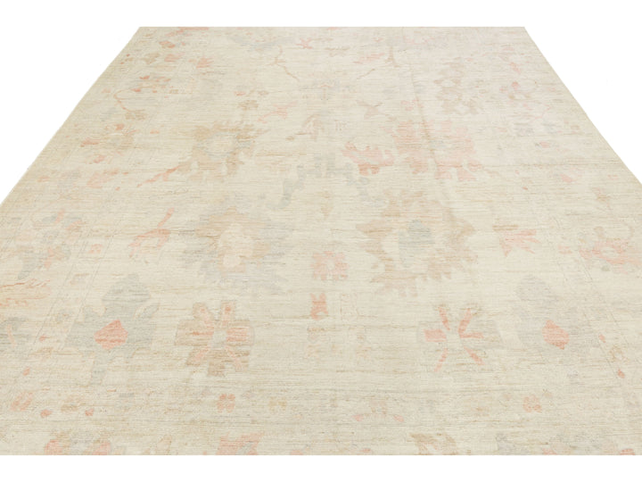 Modern Oushak Wool Rug 10 X 13