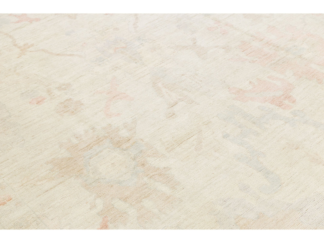 Modern Oushak Wool Rug 10 X 13