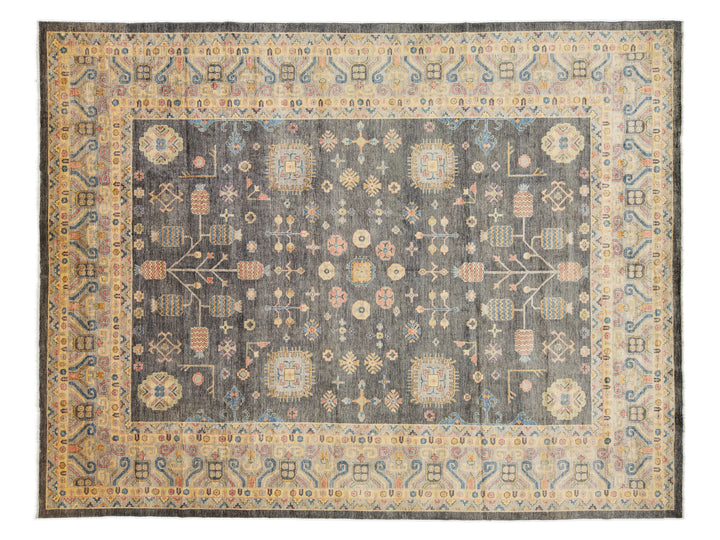 Modern Khotan Wool Rug 12 X 15