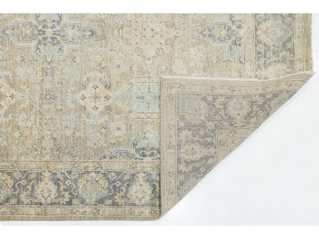 Modern Tabriz Wool and Silk Rug 8 X 10