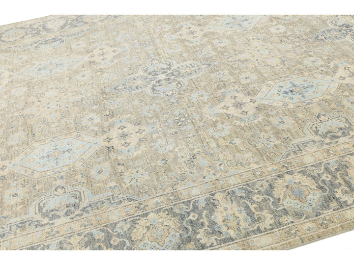 Modern Tabriz Wool and Silk Rug 8 X 10