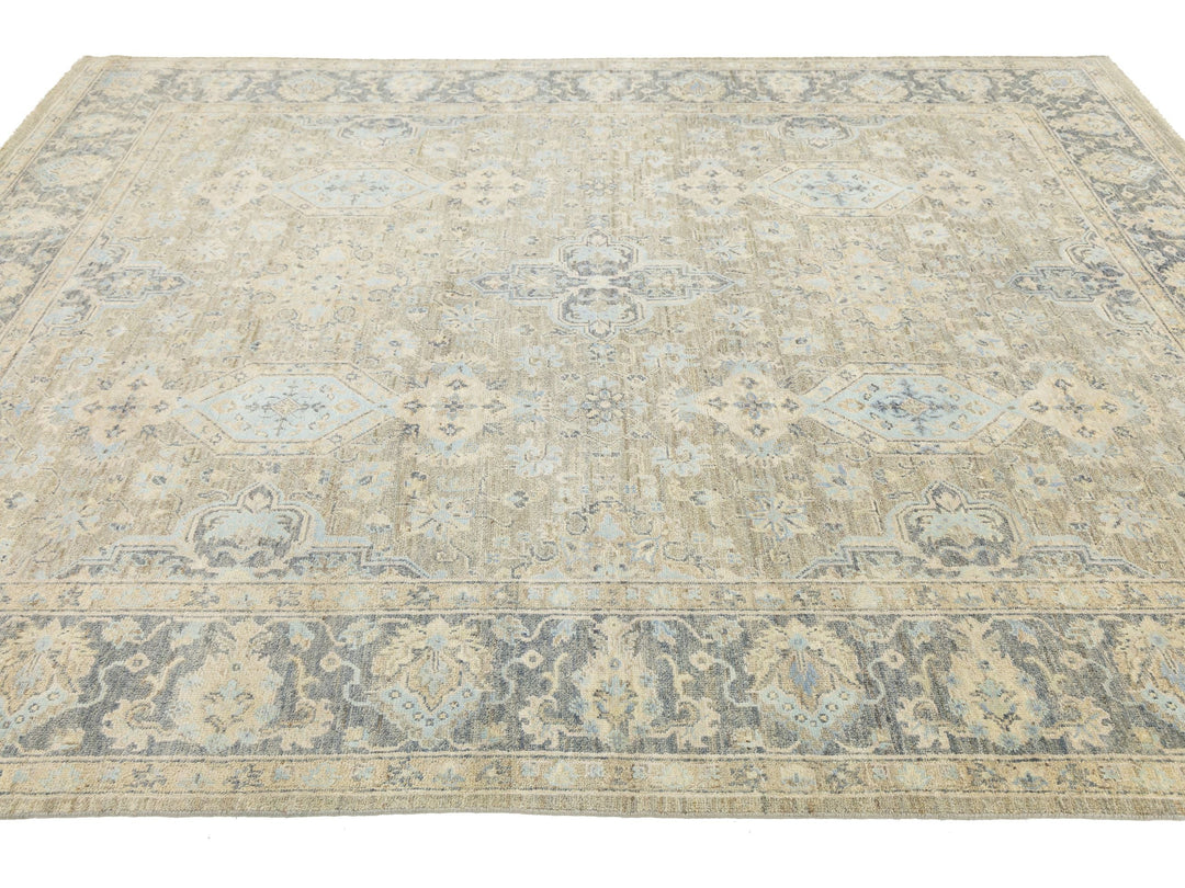 Modern Tabriz Wool and Silk Rug 8 X 10