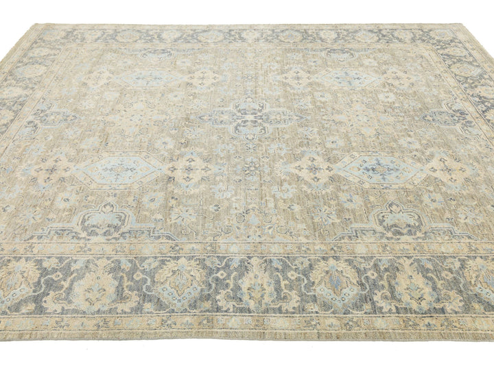 Modern Tabriz Wool and Silk Rug 8 X 10