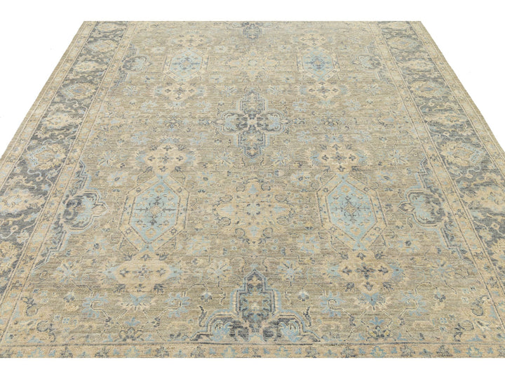 Modern Tabriz Wool and Silk Rug 8 X 10