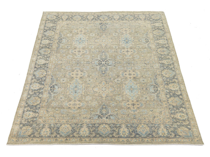 Modern Tabriz Wool and Silk Rug 8 X 10