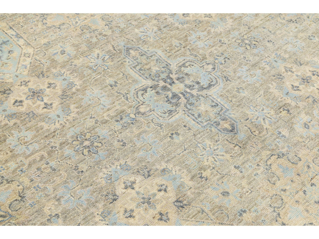 Modern Tabriz Wool and Silk Rug 8 X 10