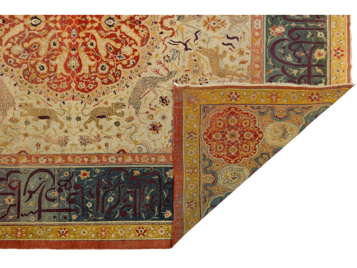 Antique Agra Wool Rug 10 X 12