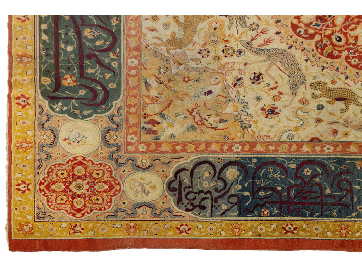 Antique Agra Wool Rug 10 X 12