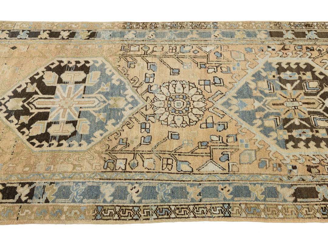 Antique Heriz Wool Runner 3 X 10