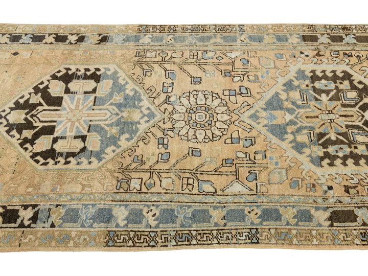 Antique Heriz Wool Runner 3 X 10
