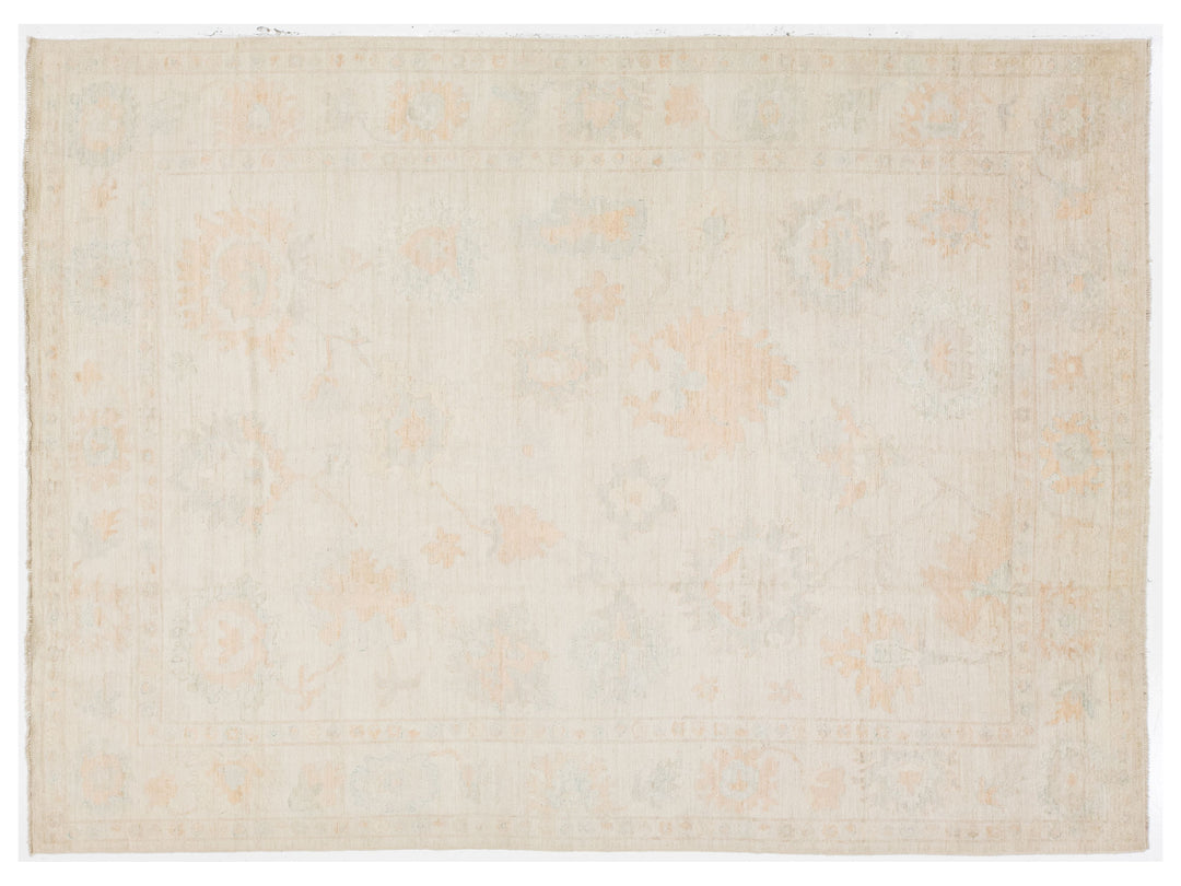 Modern Oushak Wool Rug 10 X 14