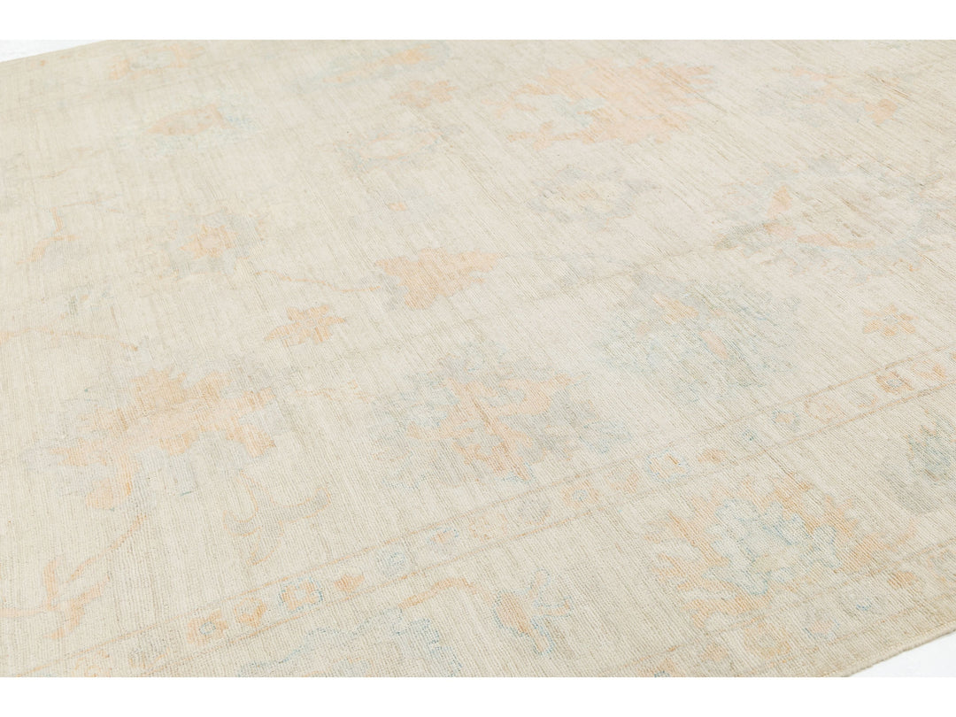 Modern Oushak Wool Rug 10 X 14