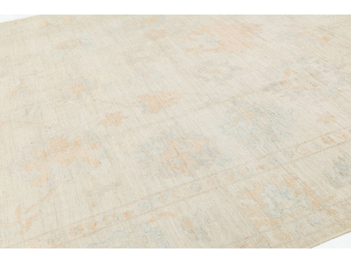 Modern Oushak Wool Rug 10 X 14