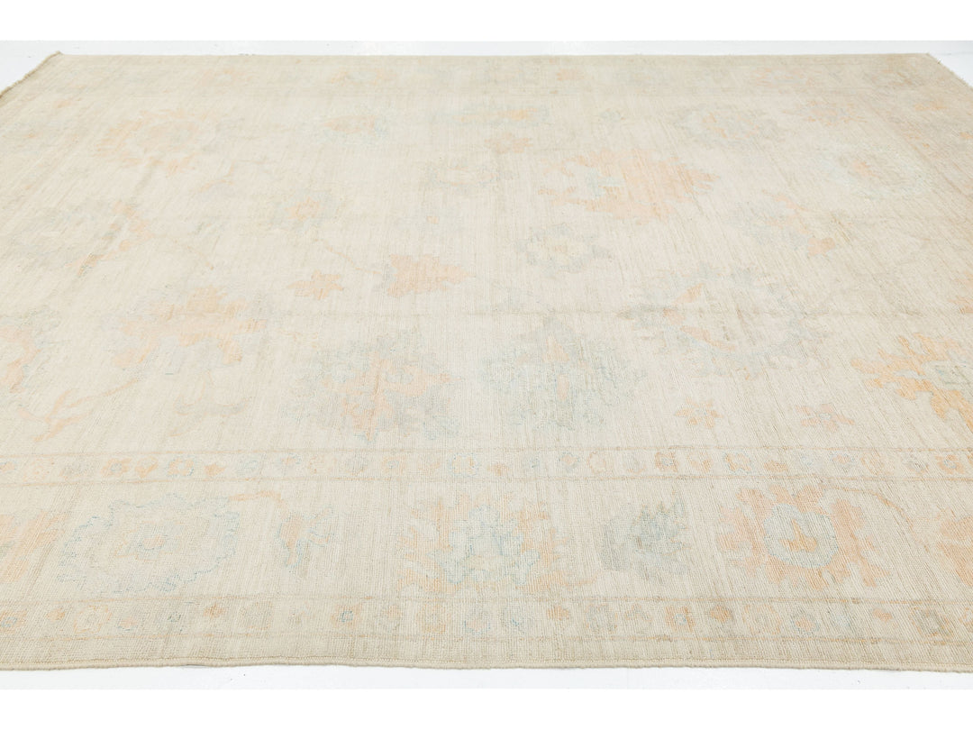 Modern Oushak Wool Rug 10 X 14