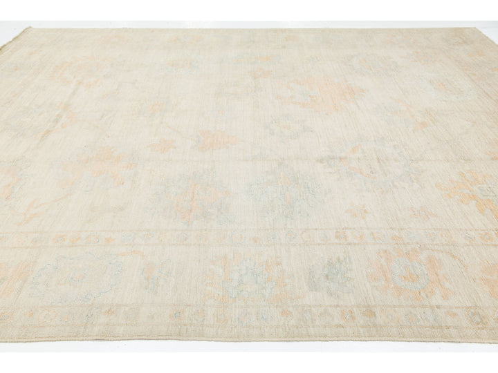 Modern Oushak Wool Rug 10 X 14