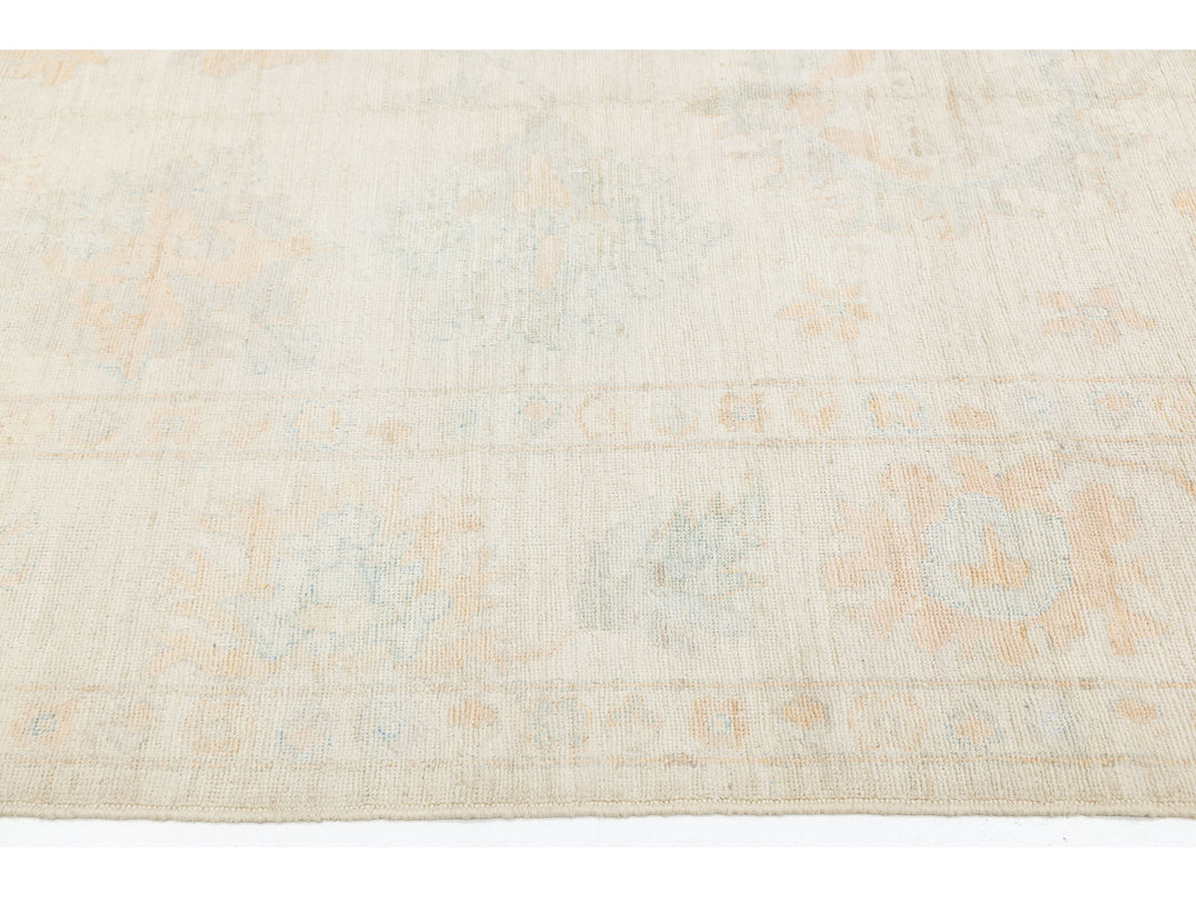 Modern Oushak Wool Rug 10 X 14