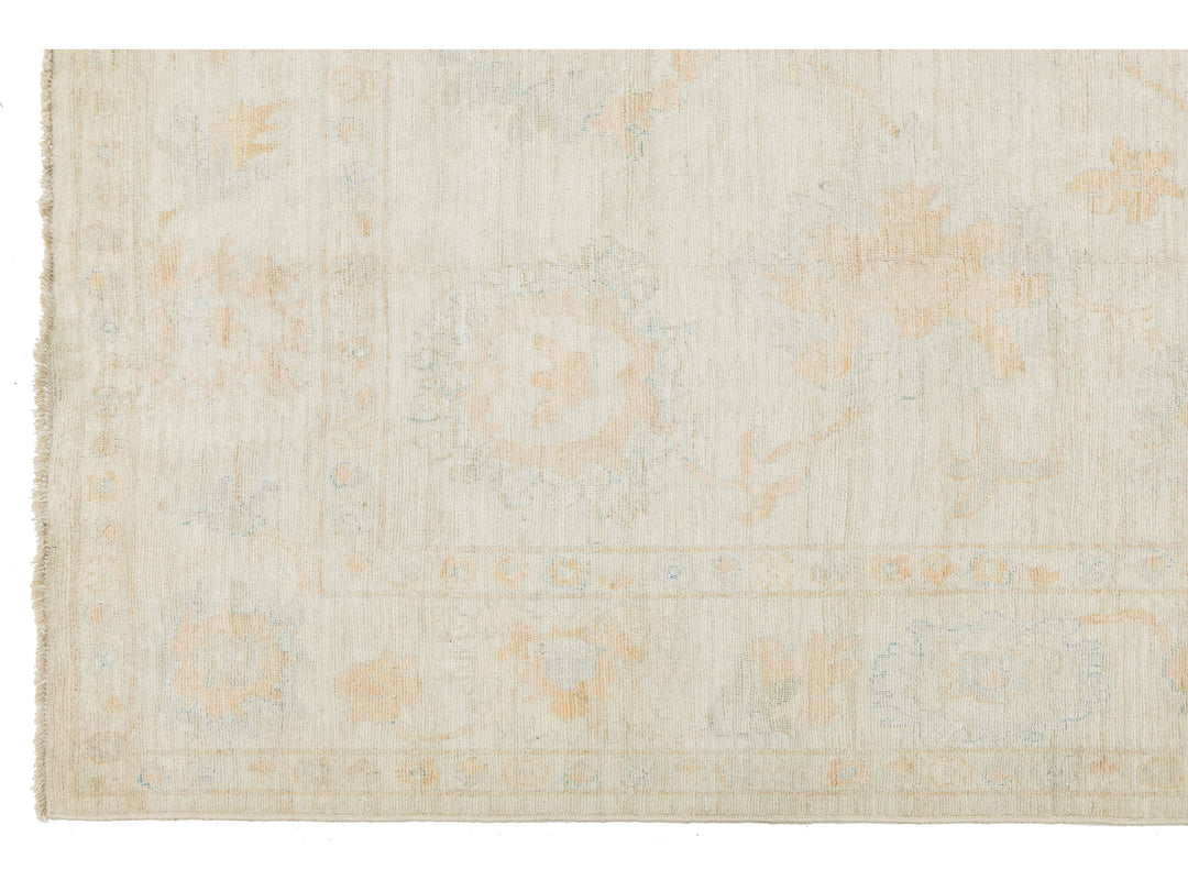 Modern Oushak Wool Rug 10 X 14