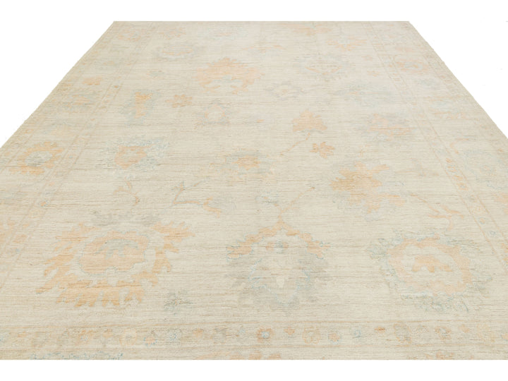 Modern Oushak Wool Rug 10 X 14