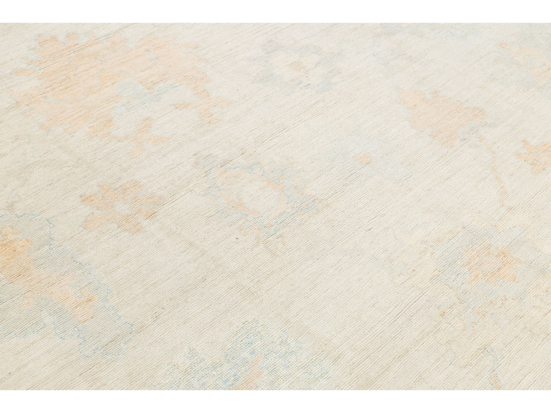 Modern Oushak Wool Rug 10 X 14