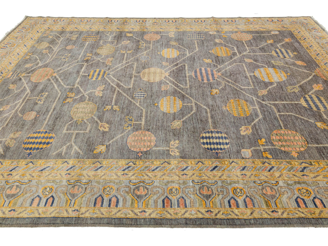Modern Khotan Wool Rug 9 X 12